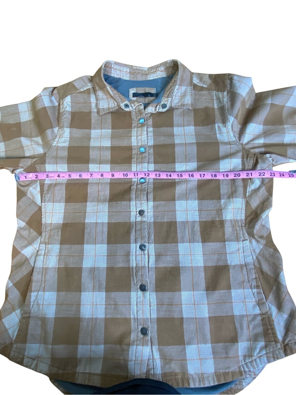 PrAna Porter Park Plaid Organic Cotton Flannel Shirt Shacket Women’s Size XL - Picture 9 of 15